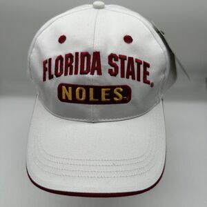 NWT Florida State Seminoles FSU NCAA Adjustable Snapback Hat Cap White Script